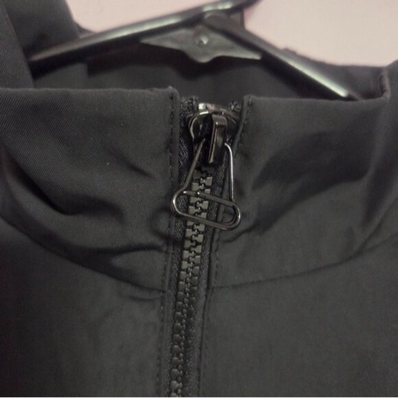 Adidas Black Cropped Windbreaker Jacket with Sporty Stripes - Picture 6 of 12